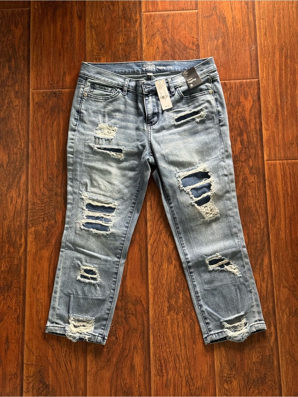 Soho Light Blue Ripped Ankle Jeans